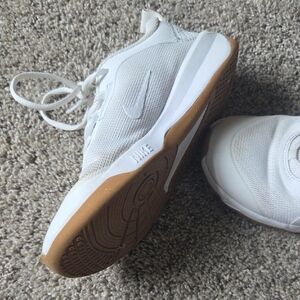 Nike White Athletic Shoes with Brown Sole